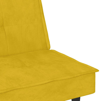 sovesofa med kopholdere velour gul