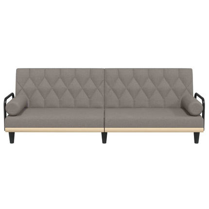 sovesofa med armlæn stof gråbrun