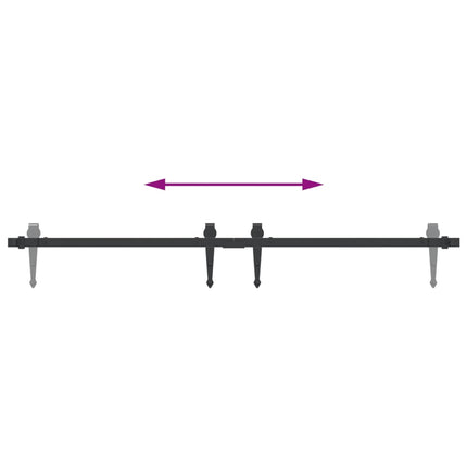 mini-skydelågesæt 122 cm kulstofstål sort
