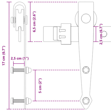 mini-skydelågesæt 122 cm kulstofstål sort
