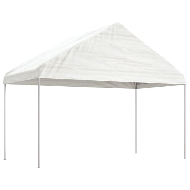 pavillon med tag 4,08x2,23x3,22 m polyethylen hvid