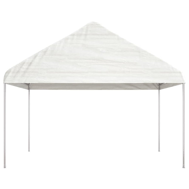pavillon med tag 4,08x2,23x3,22 m polyethylen hvid