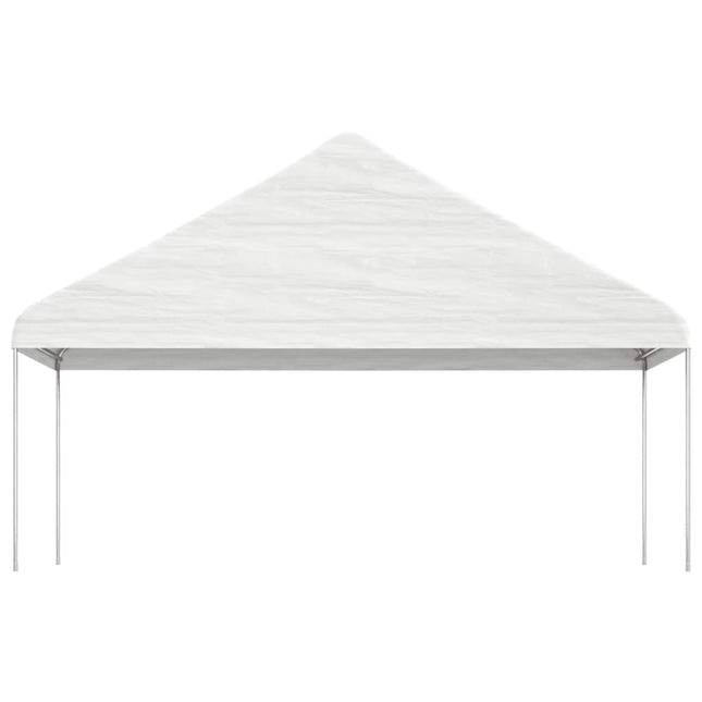 pavillon med tag 5,88x2,23x3,75 m polyethylen hvid