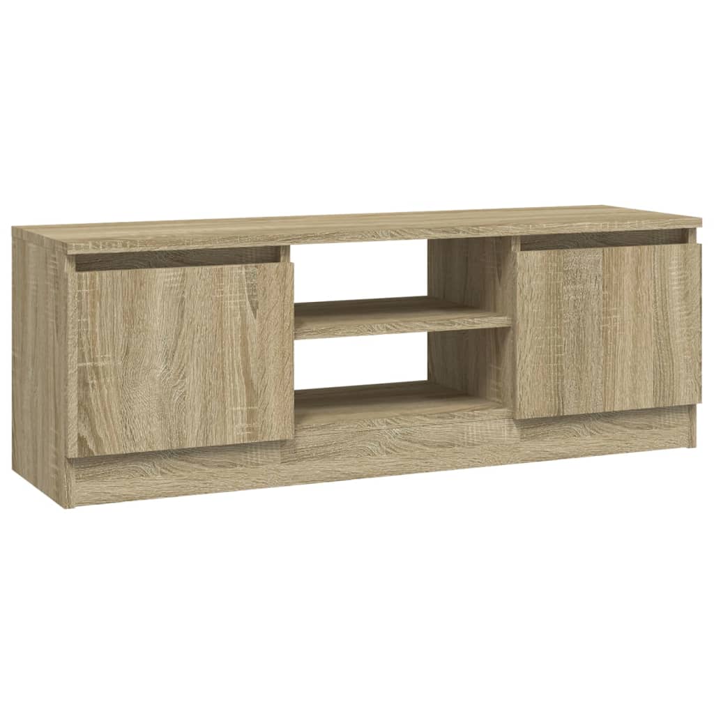 tv-bord med låge 102x30x36 cm sonoma-eg