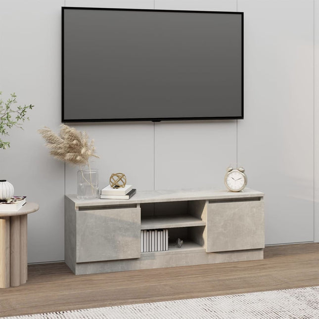 tv-bord med låge 102x30x36 cm betongrå