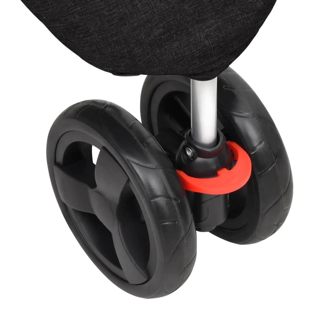 foldbar hundeklapvogn 80x46x98 cm oxfordstof sort