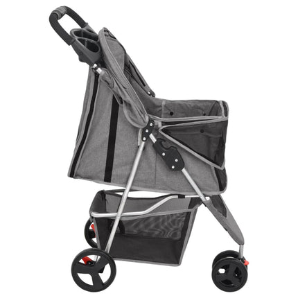 foldbar hundeklapvogn 80x46x98 cm oxfordstof grå