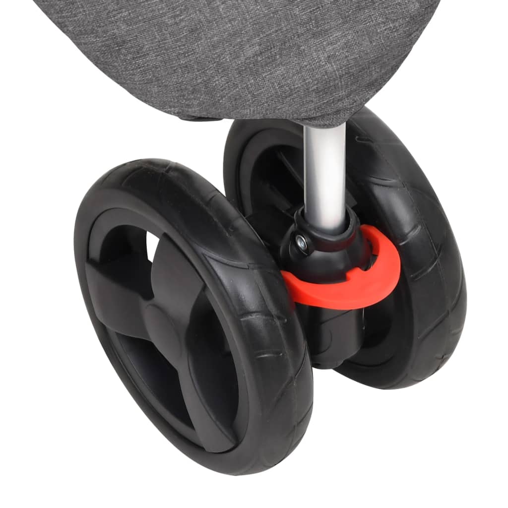 foldbar hundeklapvogn 80x46x98 cm oxfordstof grå