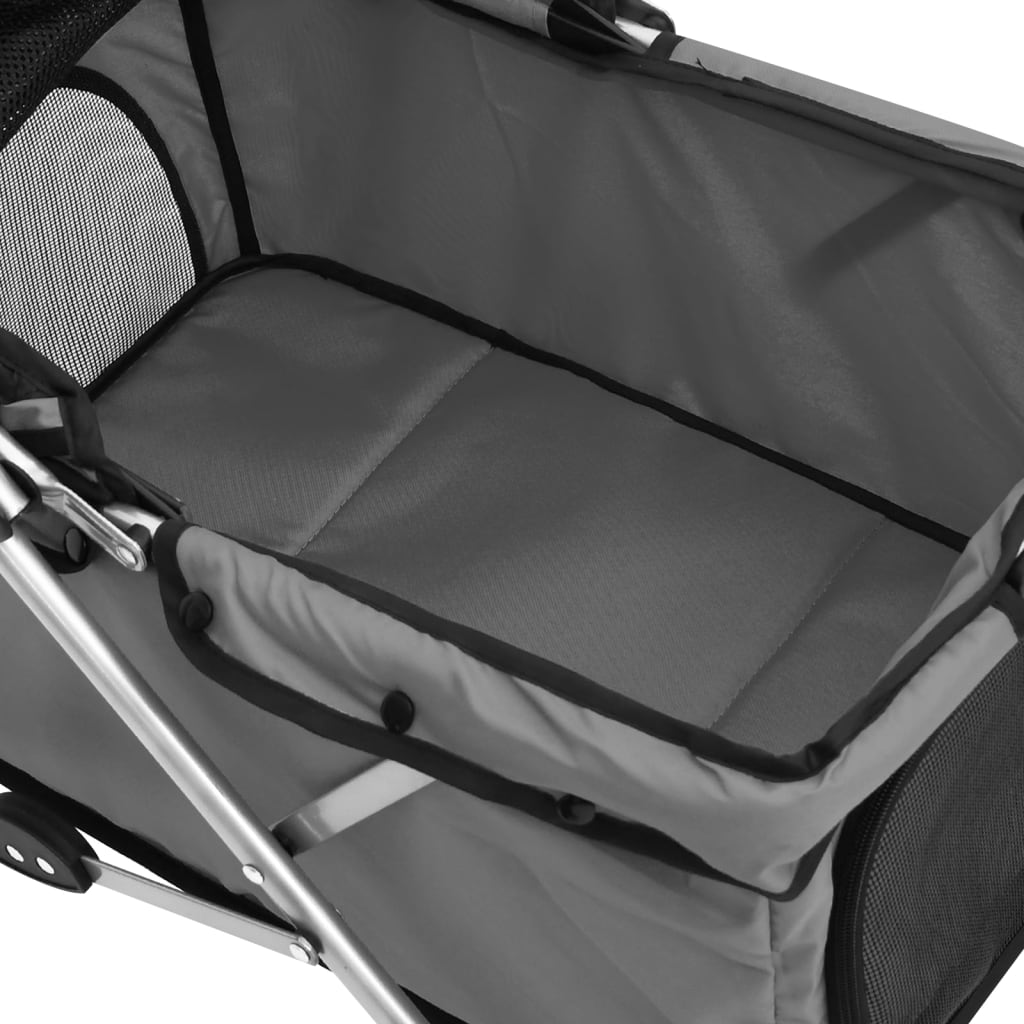 foldbar hundeklapvogn 76x50x100 cm oxfordstof grå