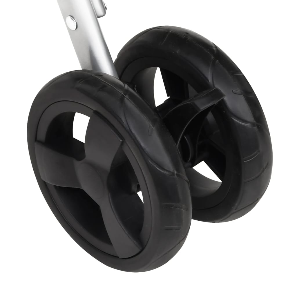 foldbar hundeklapvogn 100x49x96 cm linned sort