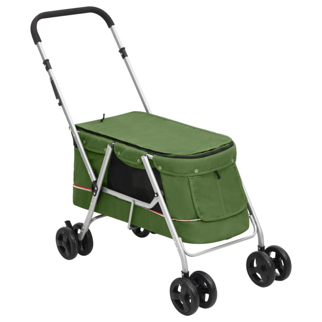 foldbar hundeklapvogn 100x49x96 cm linned grøn