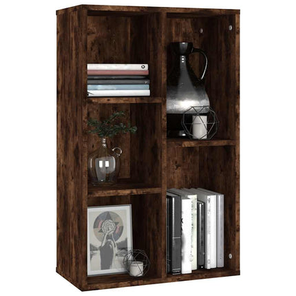 bogreol/skænk 50x25x80 cm konstrueret træ røget egetræ