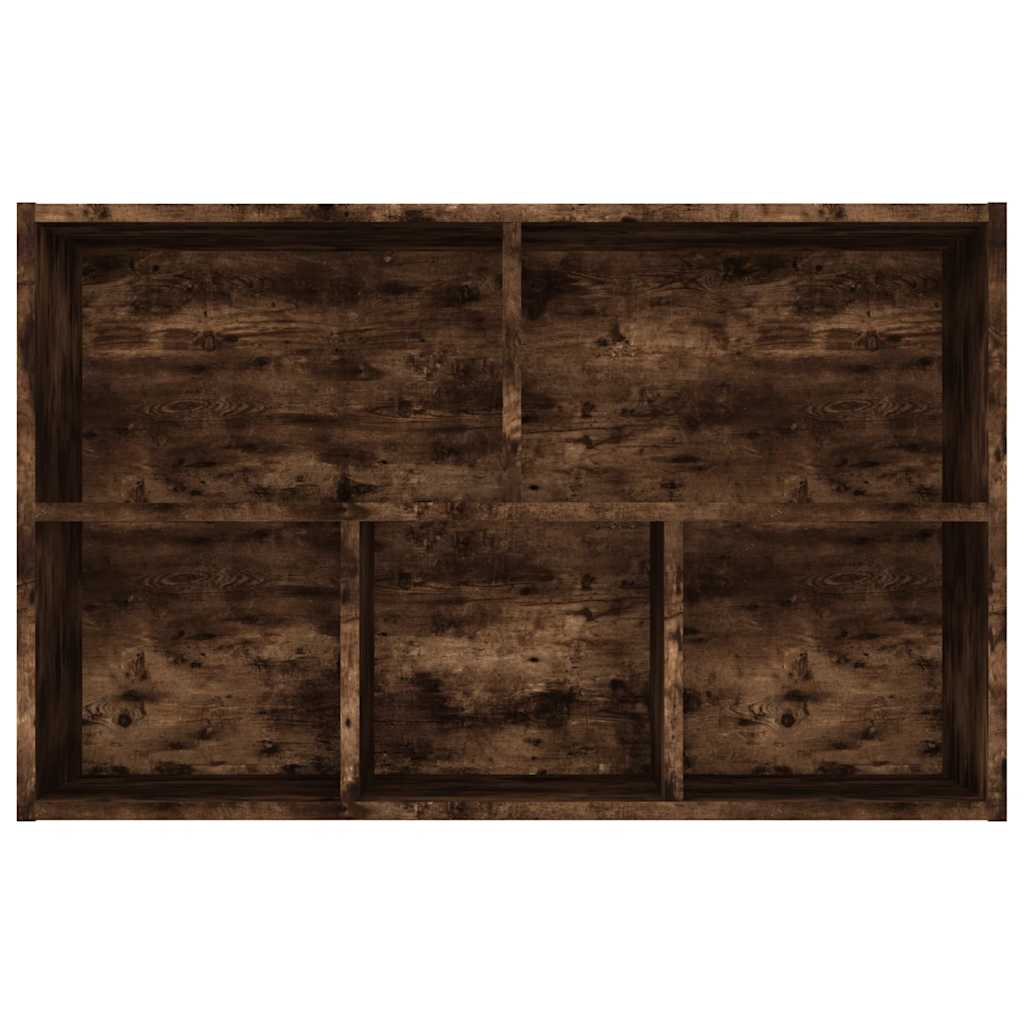 bogreol/skænk 50x25x80 cm konstrueret træ røget egetræ