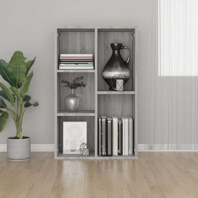 bogreol/skænk 50x25x80 cm konstrueret træ grå sonoma-eg
