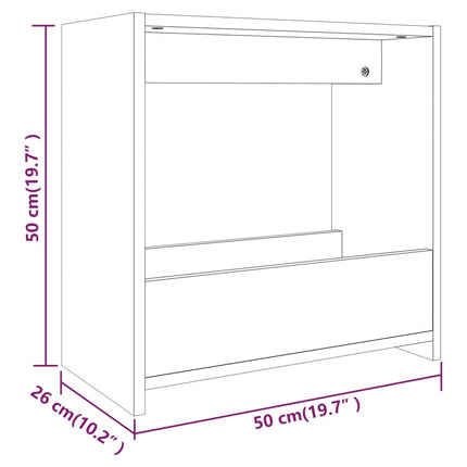 sidebord 50x26x50 cm konstrueret træ røget egetræsfarve