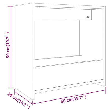 sidebord 50x26x50 cm konstrueret træ brun egetræsfarve