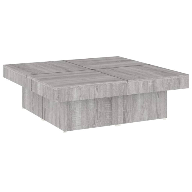 sofabord 90x90x28 cm konstrueret træ grå sonoma-eg