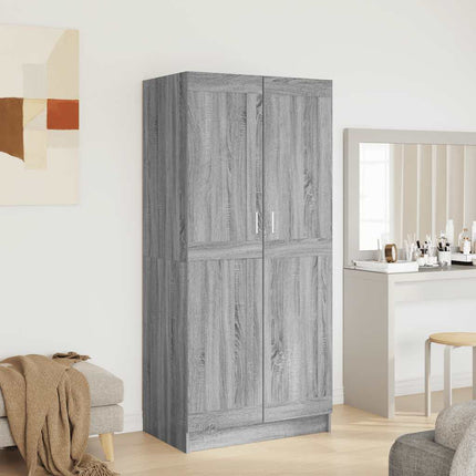 klædeskab 82,5x51,5x180 cm konstrueret træ grå sonoma-eg