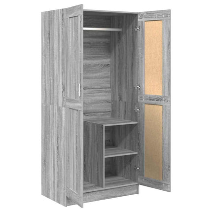 klædeskab 82,5x51,5x180 cm konstrueret træ grå sonoma-eg
