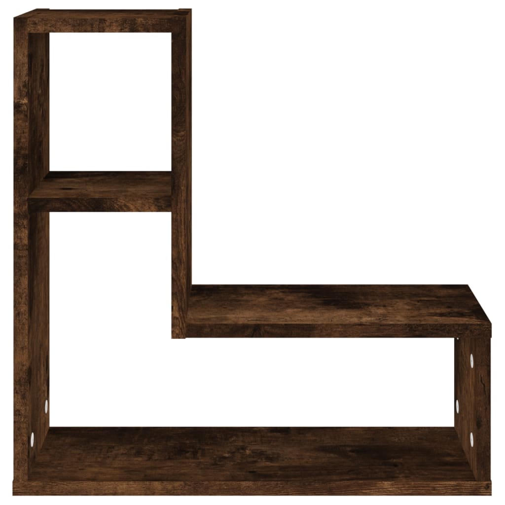 væghylder 2 stk. 50x15x50 cm konstrueret træ røget egetræ