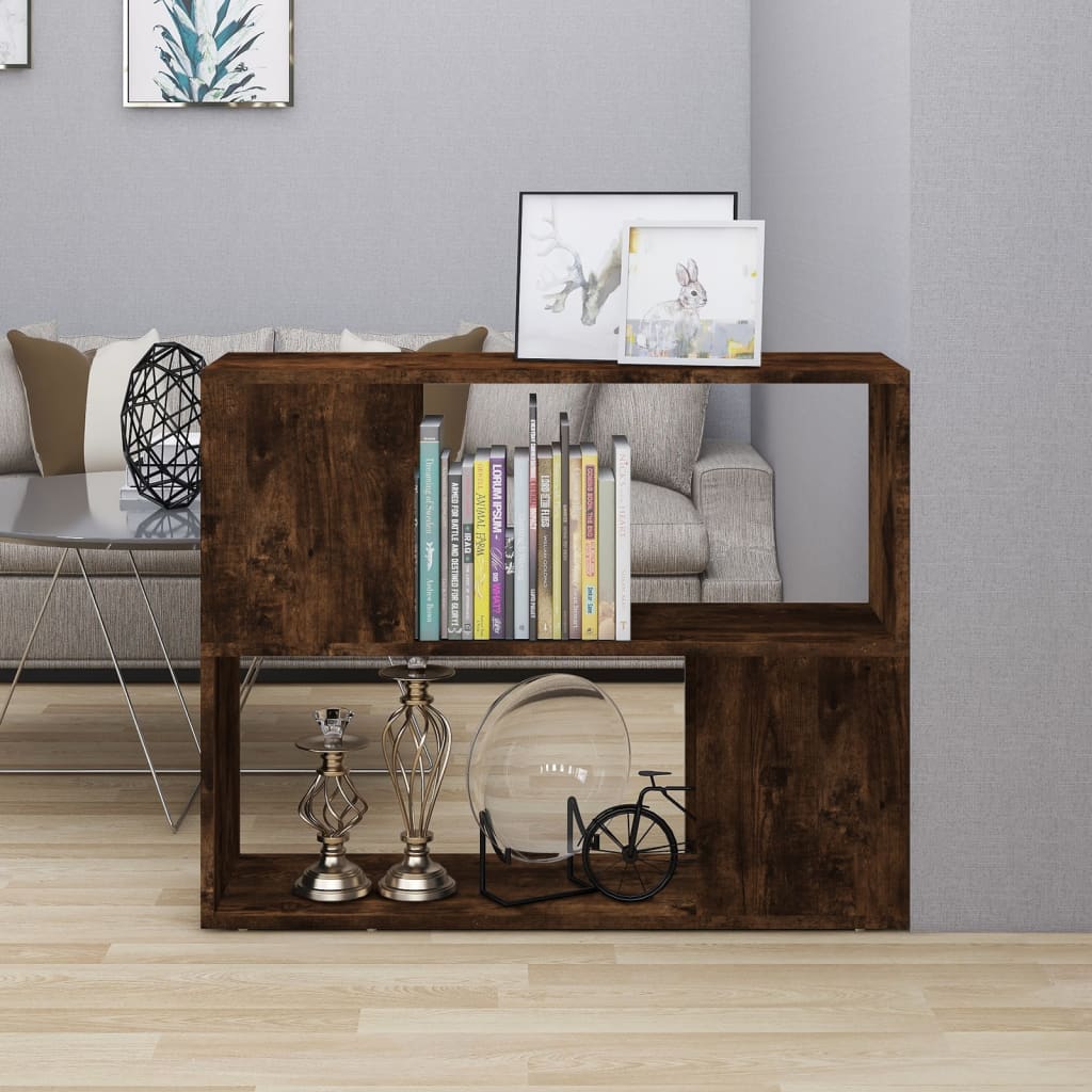 Bogreol/rumdeler 80×24×63 cm - røget egetræsfarve