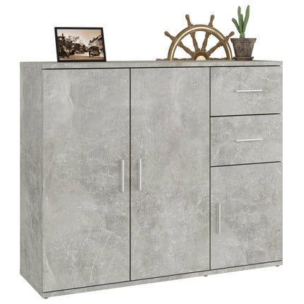 skænk 91x29,5x75 cm konstrueret træ betongrå