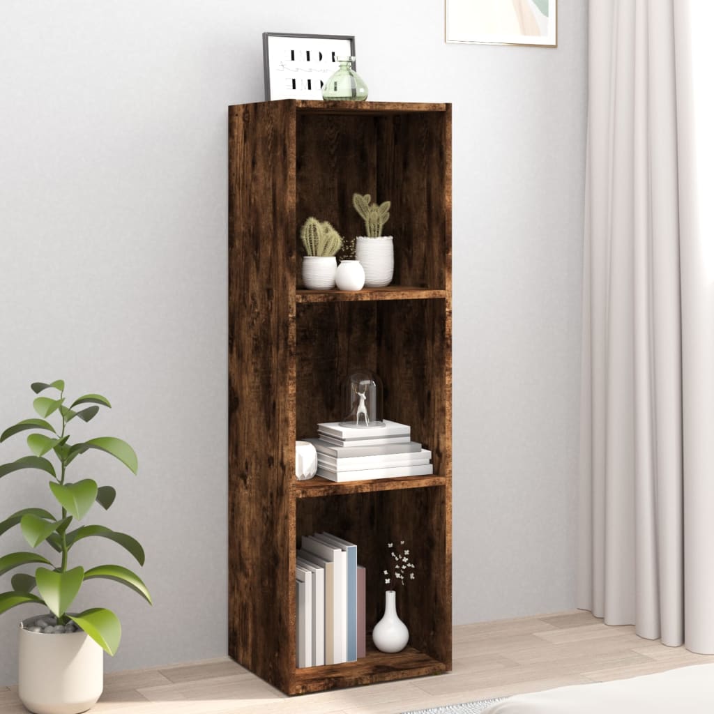 Bogreol / tv-bord 36 × 30 × 114 cm - konstrueret træ, røget egetræsfarve