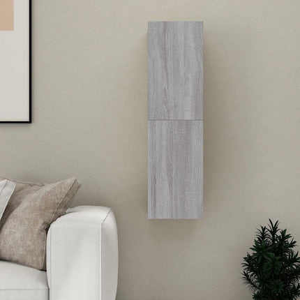 væghængt tv-skab 30,5x30x110 cm grå sonoma-eg