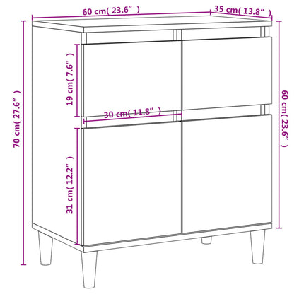 skænk 60x35x70 cm konstrueret træ hvid