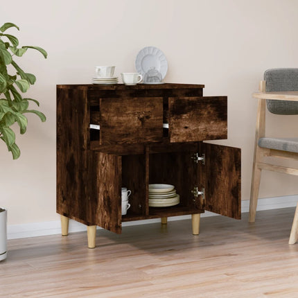skænk 60x35x70 cm konstrueret træ røget egetræsfarve