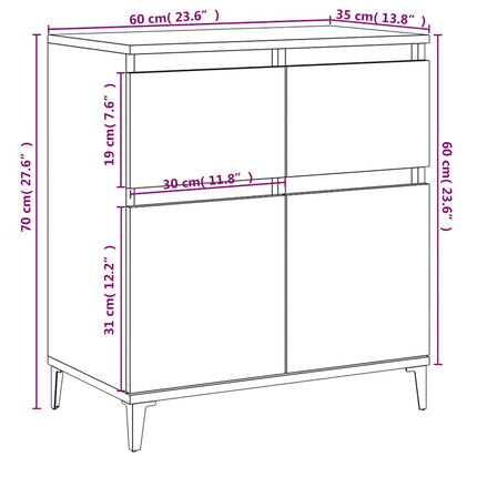 skænk 60x35x70 cm konstrueret træ sonoma-eg