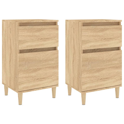 sengeborde 2 stk. 40x35x70 cm sonoma-eg