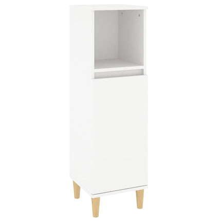 badeværelsesskab 30x30x100 cm konstrueret træ hvid