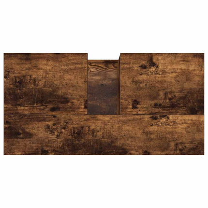 badeværelsesskab 65x33x60 cm konstrueret træ røget egetræ
