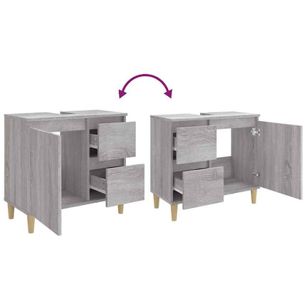 badeværelsesskab 65x33x60 cm konstrueret træ grå sonoma-eg