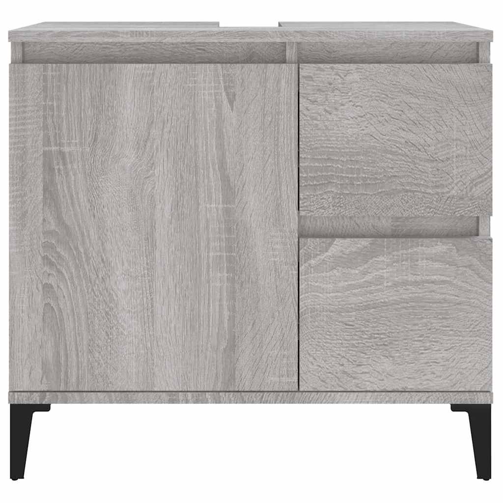 badeværelsesskab 65x33x60 cm konstrueret træ grå sonoma-eg