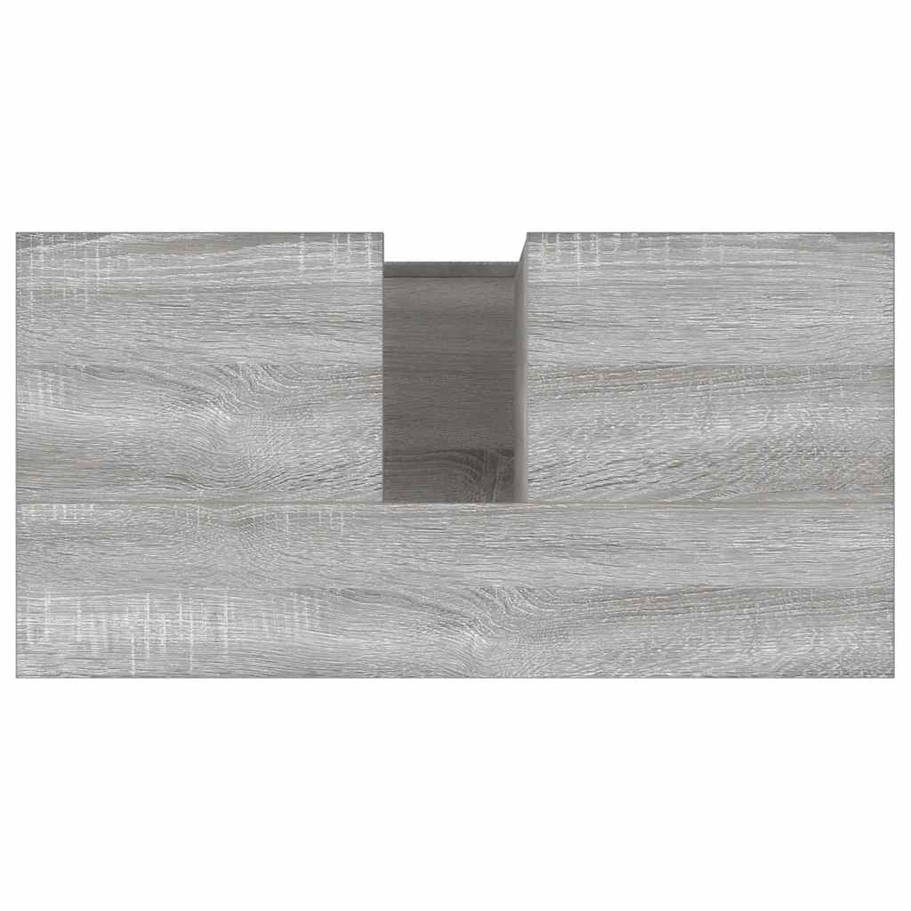 badeværelsesskab 65x33x60 cm konstrueret træ grå sonoma-eg