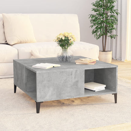 sofabord 80x80x36,5 cm konstrueret træ betongrå