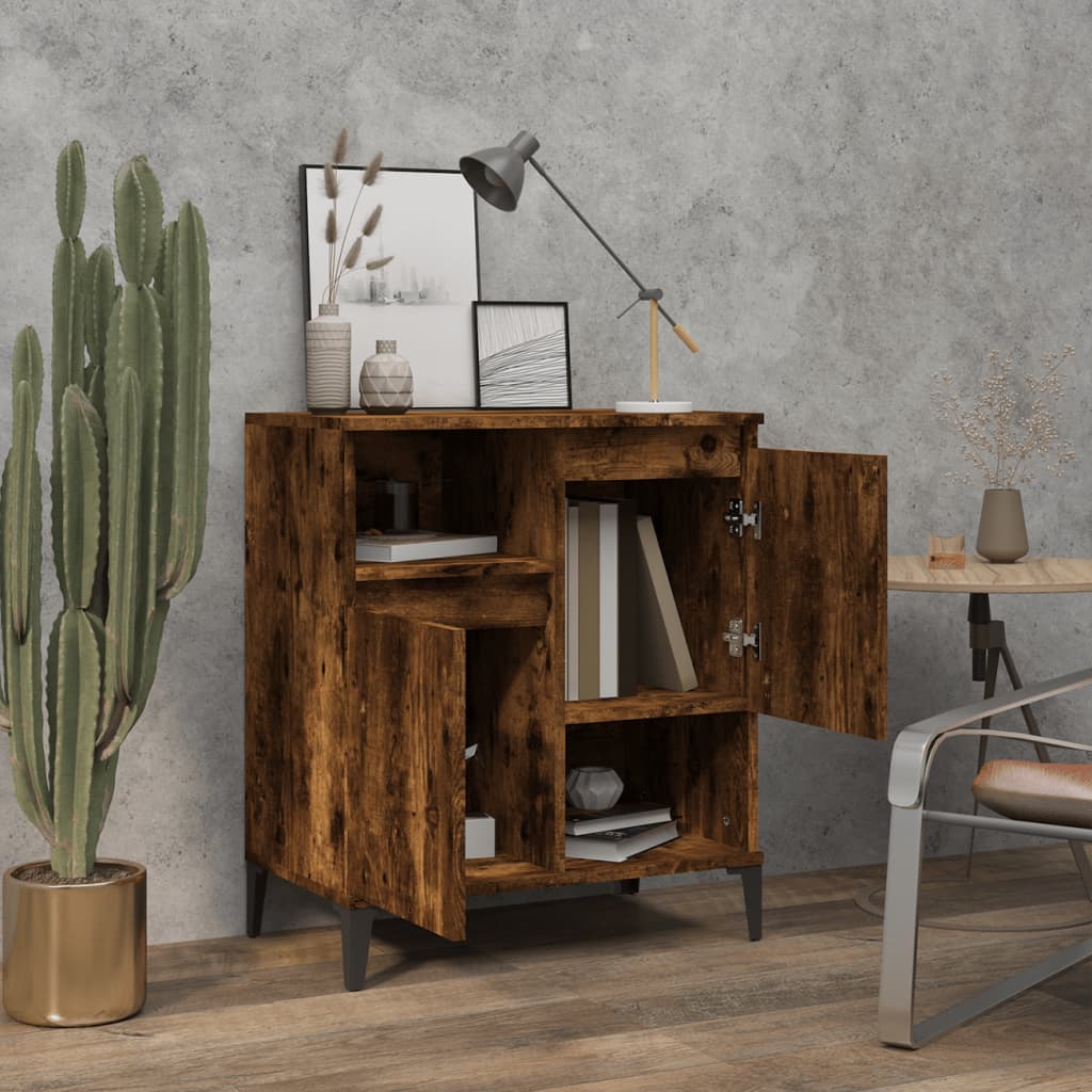 skænk 60x35x70 cm konstrueret træ røget egetræsfarve