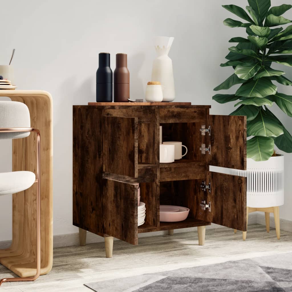 skænk 60x35x70 cm konstrueret træ røget egetræsfarve