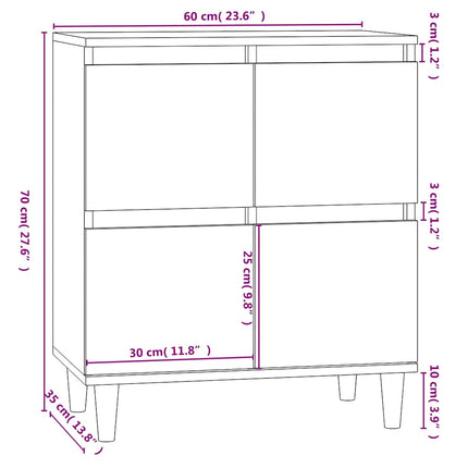 skænk 60x35x70 cm konstrueret træ grå sonoma-eg