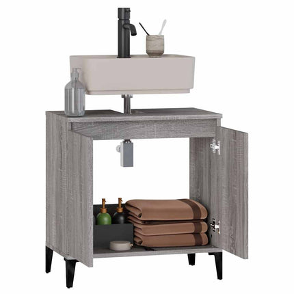 skab til håndvask 58x33x60 cm konstrueret træ grå sonoma-eg