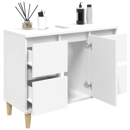 underskab til håndvask 80x33x60 cm konstrueret træ hvid