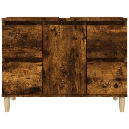 underskab til håndvask 80x33x60 cm konstrueret træ røget eg