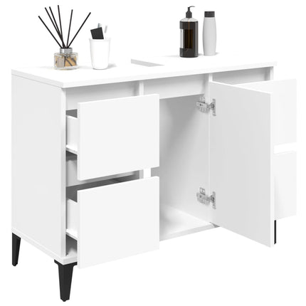 underskab til håndvask 80x33x60 cm konstrueret træ hvid