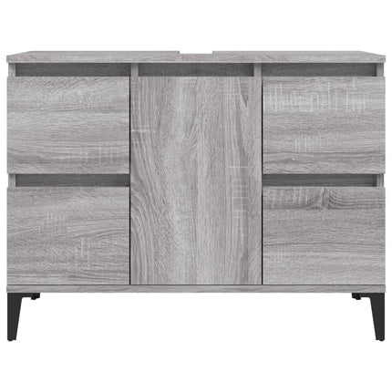skab til håndvask 80x33x60 cm konstrueret træ grå sonoma-eg