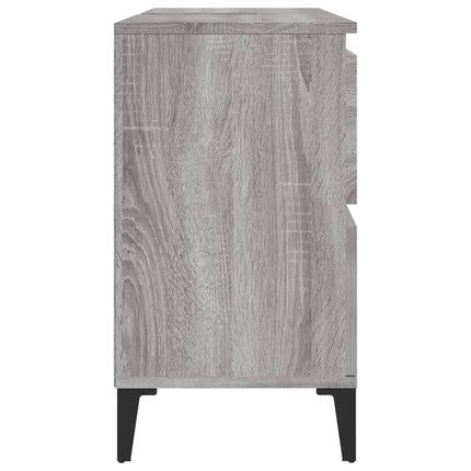 skab til håndvask 80x33x60 cm konstrueret træ grå sonoma-eg