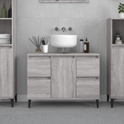 skab til håndvask 80x33x60 cm konstrueret træ grå sonoma-eg