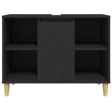 underskab til håndvask 80x33x60 cm konstrueret træ sort