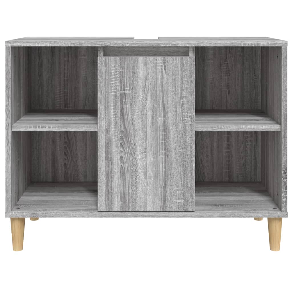 skab til håndvask 80x33x60 cm konstrueret træ grå sonoma-eg